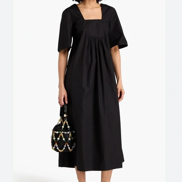 GANNI Cotton-poplin midi dress - Picture 1 of 5